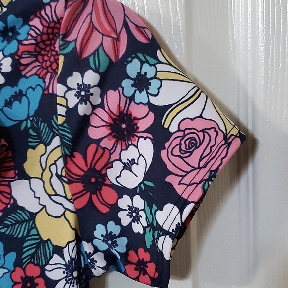 NWT Dot Dot Smile Size 11 Girls Floral Short Sleeve Dress Made In USA - Picture 6 of 7